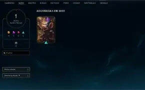 Conta LOL smurf diamante com 74% de winrate.