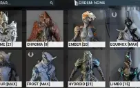 Conta Warframe com 400 reais investidos.