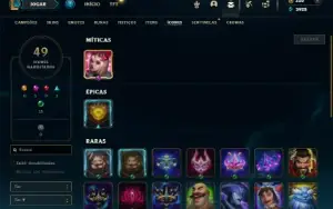 Platina 3 com 22 Champs e 11 Skins + 1 Mitica da Ashe (ADC)