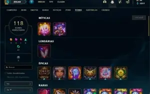 Conta Unranked com 150 Champs e 58 Skins