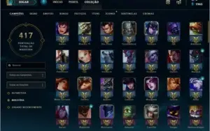 conta lol lvl 204-104 champs
