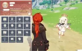 Genshin impact lv 40 com Diluc +Fischl + Barbara + Xiangling