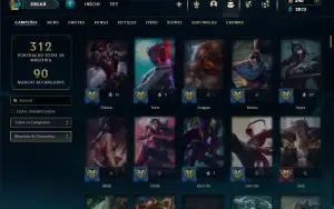 Unranked com 150 Champs e 84 Skins ( JG / MID / TOP )
