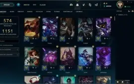 CONTA LOL FULL CHAMP D4 64% WIN RATE MMR MESTRE