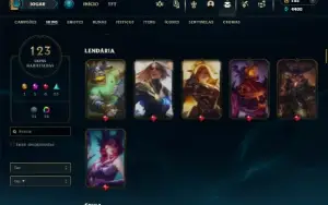 Platina 3 com TODOS os champs e 123 Skins ( MAIN TOP )