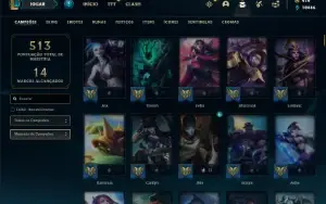 Conta Unranked com TODOS os champs  e 379 Skin + 4 Prestigio