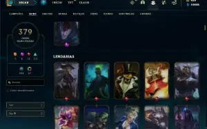 Conta Unranked com TODOS os champs  e 379 Skin + 4 Prestigio