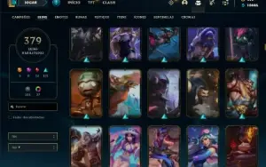 Conta Unranked com TODOS os champs  e 379 Skin + 4 Prestigio