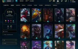 Conta Unranked com TODOS os champs  e 379 Skin + 4 Prestigio