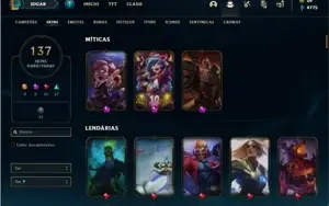 Conta prata 3 com 150 Champs e 137 Skins + 3 Miticas