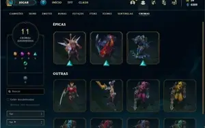 Conta bronze 1 com TODOS os champs e 147 Skins