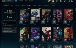 Conta bronze 1 com TODOS os champs e 147 Skins