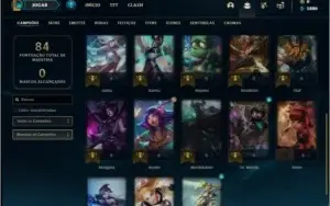Conta ouro 4 com 4 skins e 23 champs
