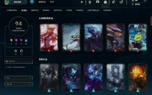 Mestre com 125 Champs e 94 Skins ( MID / ADC/ TOP )