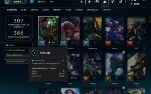 Mestre com 125 Champs e 94 Skins ( MID / ADC/ TOP )