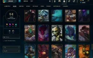 Mestre com 125 Champs e 94 Skins ( MID / ADC/ TOP )