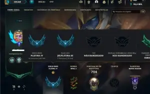 Platina 4 com TODOS os champs e 327 Skins + 70 Maestrias 7