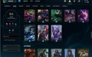 Conta prata 3 com 120 Champs e 86 Skins ( 2 Ultimates )