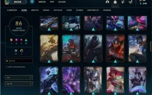 Conta prata 3 com 120 Champs e 86 Skins ( 2 Ultimates )