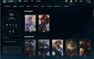 Conta prata 3 com 120 Champs e 86 Skins ( 2 Ultimates )