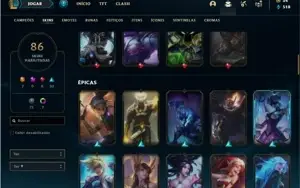 Conta prata 3 com 120 Champs e 86 Skins ( 2 Ultimates )