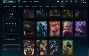 Conta prata 2 com 123 champs e 54 skins