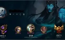 Conta Ouro 5 ótimo mmr 67 champions 18 skins