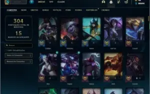 Conta Unranked com TODOS os champs e 75 Skins