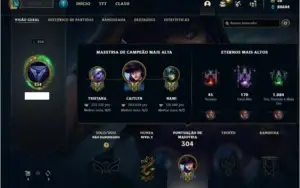 Conta Unranked com TODOS os champs e 75 Skins