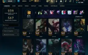 Unranked com 65 Champs e 45 Skins