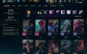 Unranked com 65 Champs e 45 Skins