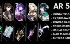 Conta Genshin AR 57 Hutao / Albedo / 3 Arcontes / 8 Armas T5