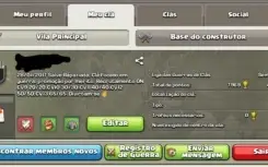 Clã de Clash of clans Nv 6 excelente histórico