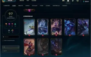97 skins caras, com 21k de essência.