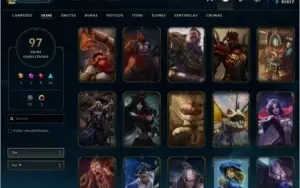 97 skins caras, com 21k de essência.