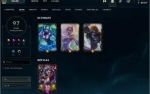 97 skins caras, com 21k de essência.