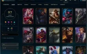 97 skins caras, com 21k de essência.