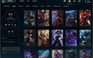 97 skins caras, com 21k de essência.