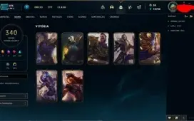 Vendo Conta Lol Platina 1, 340 skins, 7 skins vitoriosas