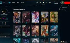 Vendo Conta Lol Platina 1, 340 skins, 7 skins vitoriosas