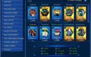 Conta DMO server omegamon com Jesmon X, UVX e mais