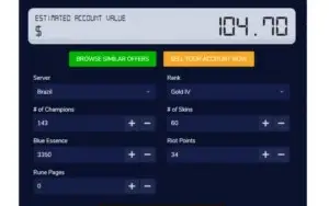 CONTA LOL GOLD 2; 143 CHAMPS; 60 SKINS
