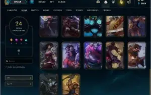 Conta bronze 2 com 82 champs e 24 skins