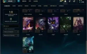 Conta platina 3 com 4 skins e 31 champs
