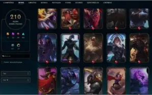 Conta Lol 15 skin mítica e muitas outras skins, lv 492