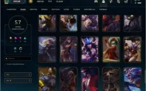 Conta unranked MONO ADC com 57 skins e 75 champs