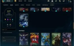 Conta unranked MONO ADC com 57 skins e 75 champs