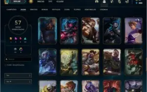 Conta unranked MONO ADC com 57 skins e 75 champs