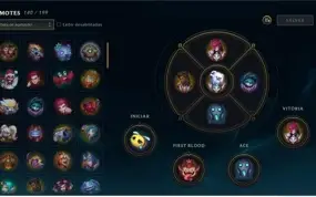 Conta com emote de challenger e quase 300 skins