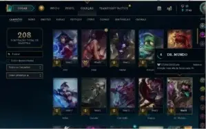 contalol prata2 mmralto 75campeoes 30skins/lendarias e clash